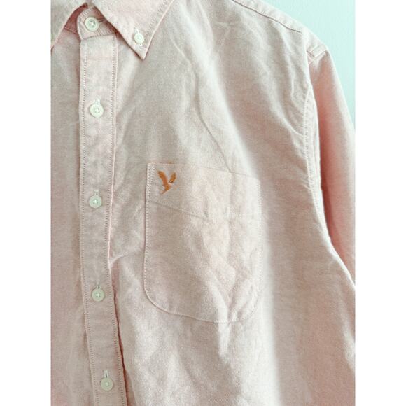 American Eagle | Classic Fit Oxford Button Down Shirt in  Coral Pink | Sz M - Picture 3 of 7